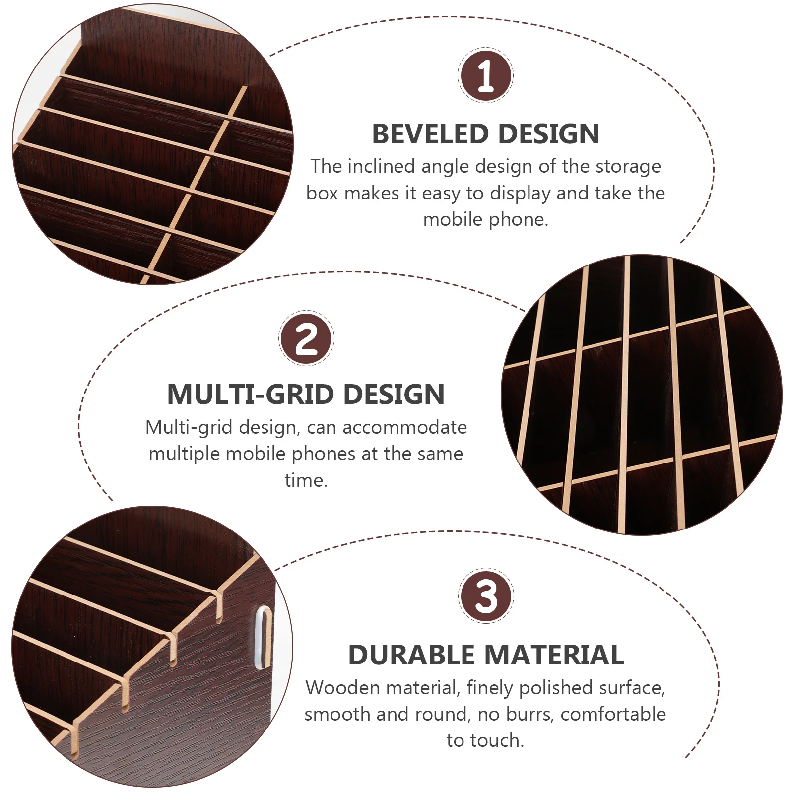 

36 Grid Storage Box Walnut Desk Storage ganizer Multi Grid Desk ganizer Classroom Conference Mobile Holder Display Case
