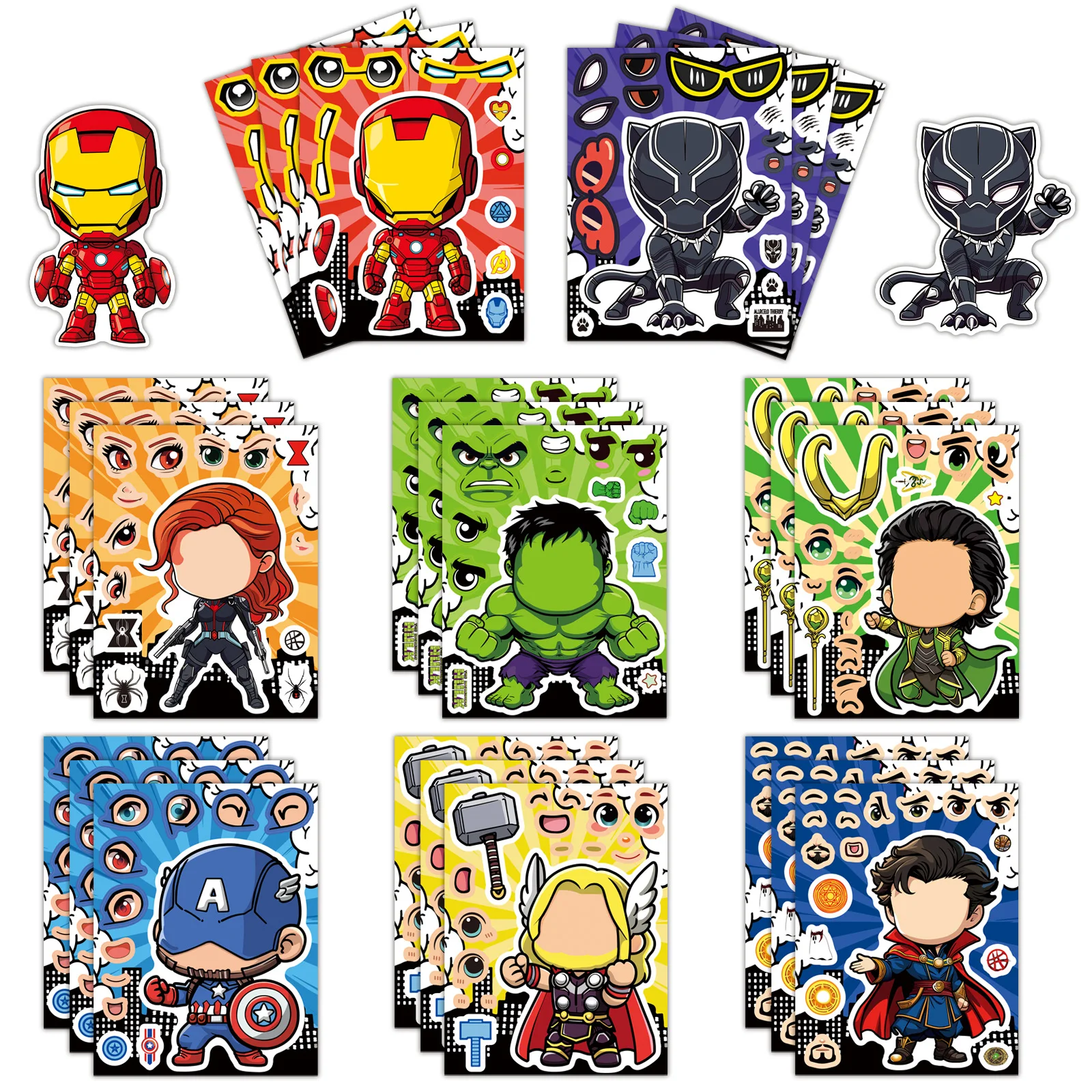 

8pcs Marvel Movie Super Hero Puzzle Graffiti Stickers Waterproof Decals Stickers For Notebook Suitcase Phone Thermos Diy Sticker