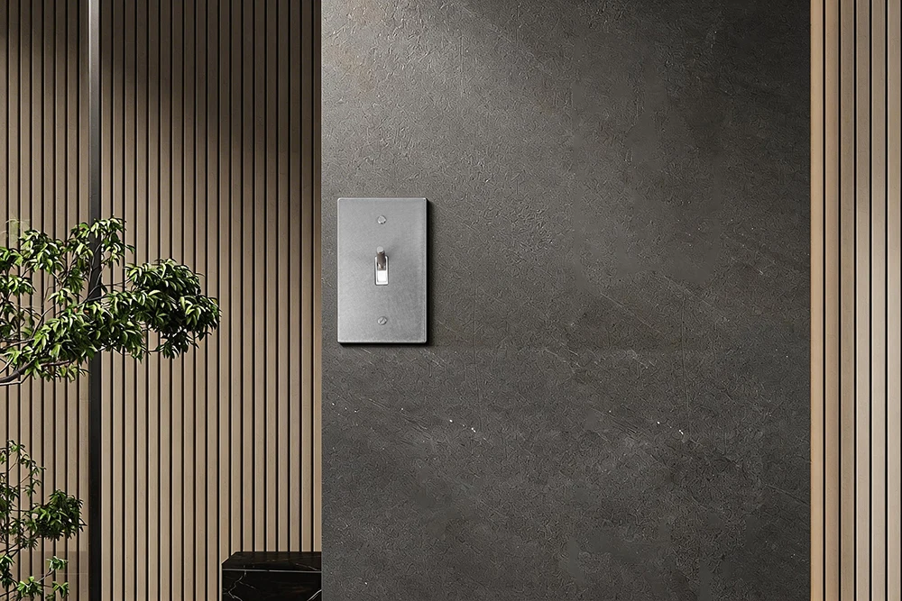 1-fach Gebürsteter Edelstahl-Panel Knurled-Kippschalter Amerikanischer Standard Hotel- und Heimgebrauch 3-Wege-Schalter – Detail 11