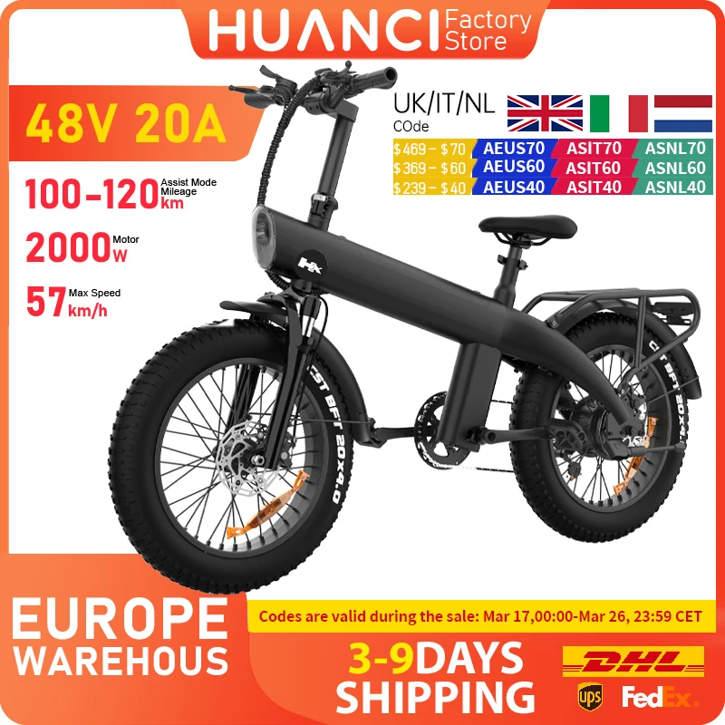 HUANCI Q3 górski rower elektryczny 2000W rower elektryczny dla dorosłych 48V 20AH miejski e rower Off-Road ebike