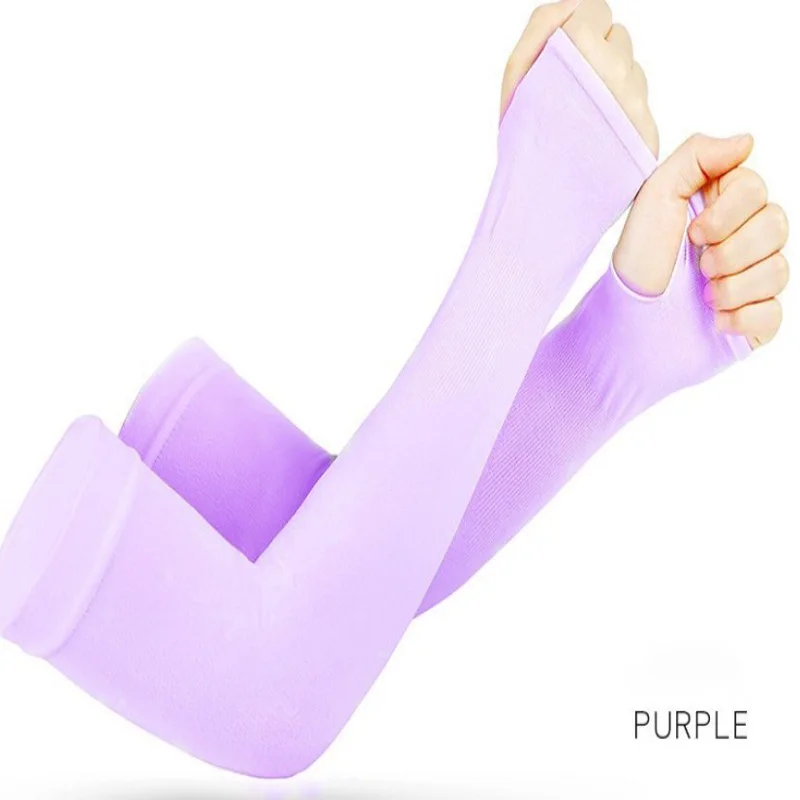 Sunscreen Solid Colour Sleeves Ice Silk Loose Summer UV Cycling Female