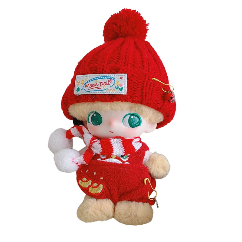 귀여운 미니 아이돌 인형 옷 10-15cm 플러시 인형 옷 액세서리 레드 세트 새해 장식 팬 소녀 컬렉션 선물