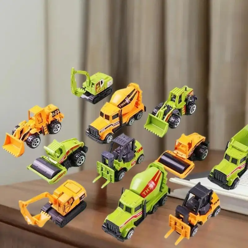 

Набор из 6 развивающих игрушек: строительная техника (погрузчик, трактор, экскаватор) из сплава и пластика для детей, подарок