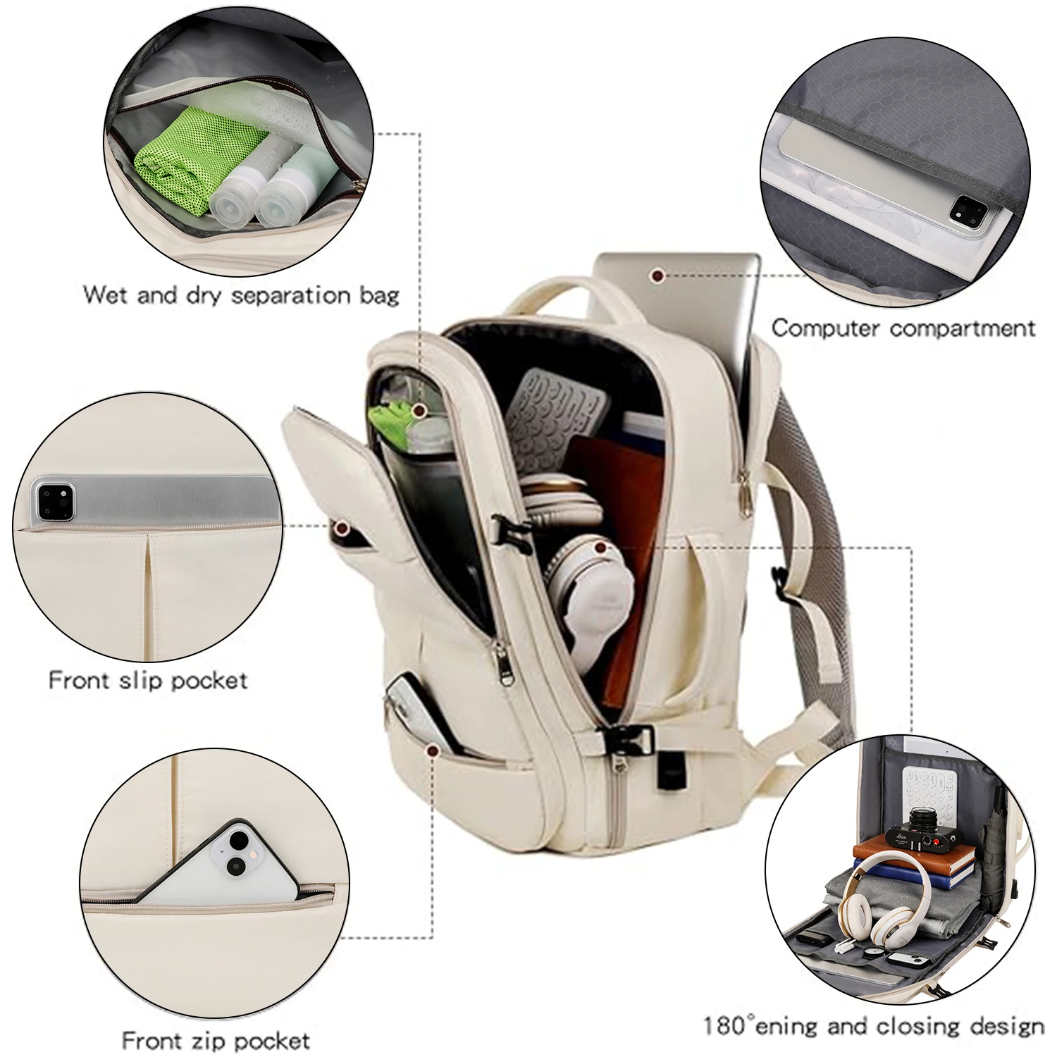 Reizen Rugzak Laptop Tas Reizen Rugzak Voor Vrouwen Mannen Grote Capaciteit Waterdichte Mode Multi-Functionele Rugzak