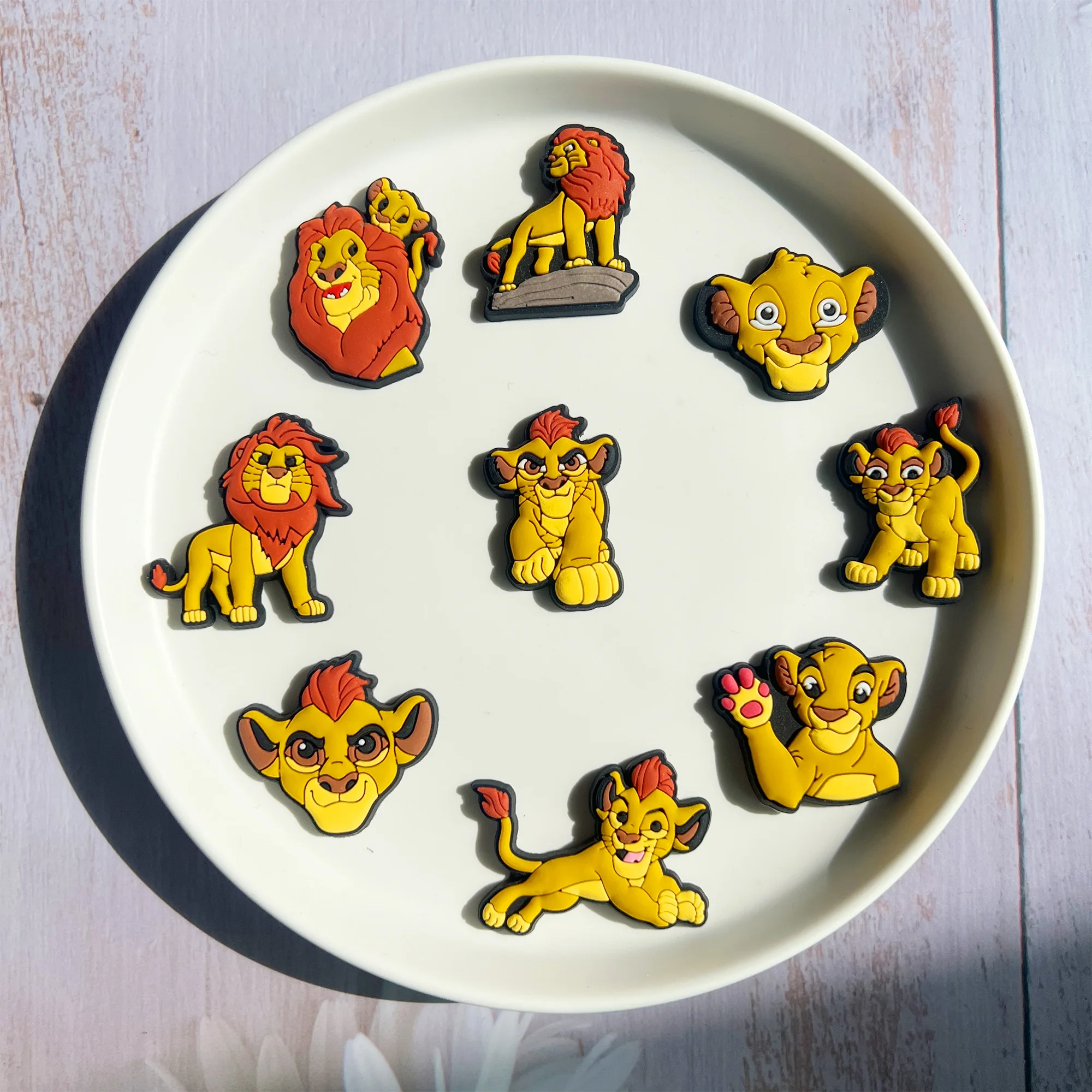 16pcs/SET Kawaii New Lion King Series for Cartoon Shoe Charms Accessories DIY Decoration for Classic Clog Kids Gifts