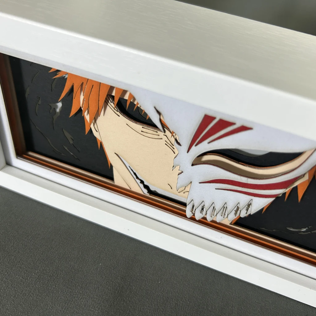 Bleach Anime LED Light, Lâmpada para Room Decor, Corte de papel, Shadow Box, Birthday Gift, Bedside Nightlight, Manga Light Box, Ichigo Kurosaki