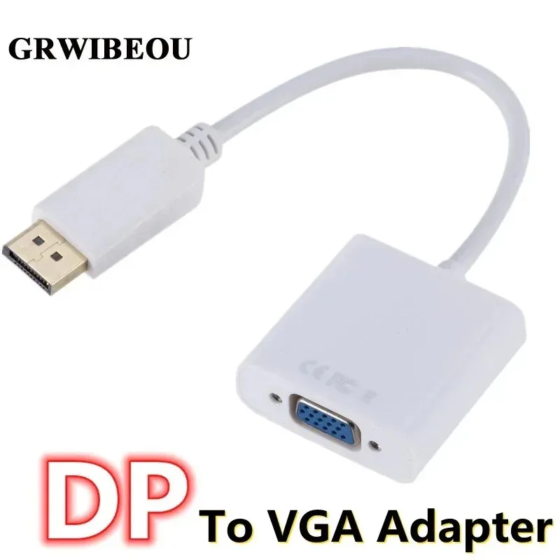 

GRWIBEOU DP TO VGA Adapter DP TO VGA Cable Male Female DP TO VGA Converter for PC Computer Laptop HDTV Monitor Projector