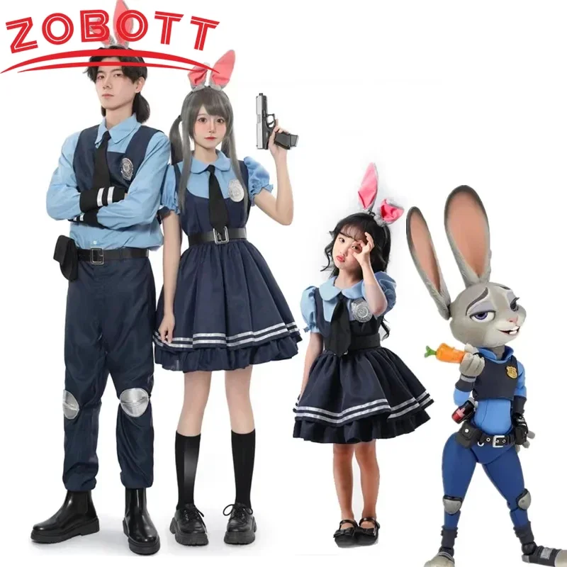 Zootopia Judy Rabbit przebranie na karnawał Anime rysunek Nick Fox Woody Cartoon Cosplay królik Judy policjant ubrania na Halloween