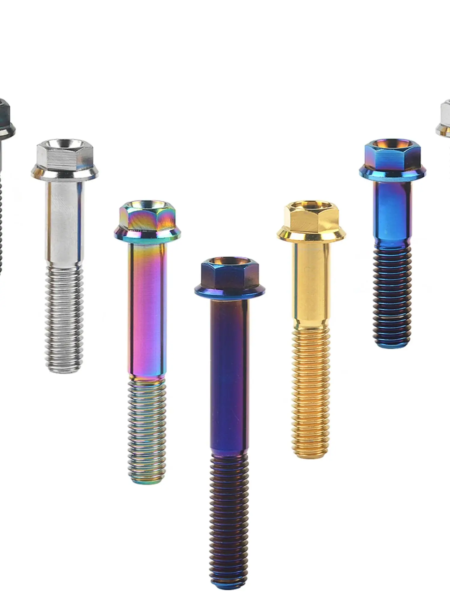 AliExpress Wanyifa  Titanium Bolt M6/M8x10/15/20/25/30/35~100mm Flange Hex Head Screw for Bicycle Motorcycle Car Modification