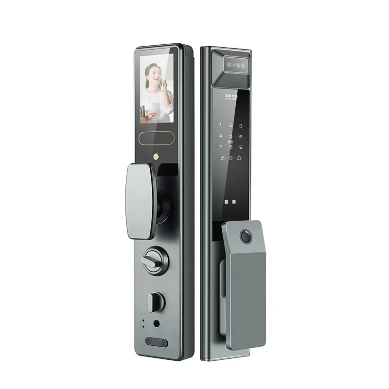 WIFI APP Cerradura Inteligente Fingerprint Key Password Card Smart Door Lock with Camera Monitor Send Photo To Phone Smart Lock