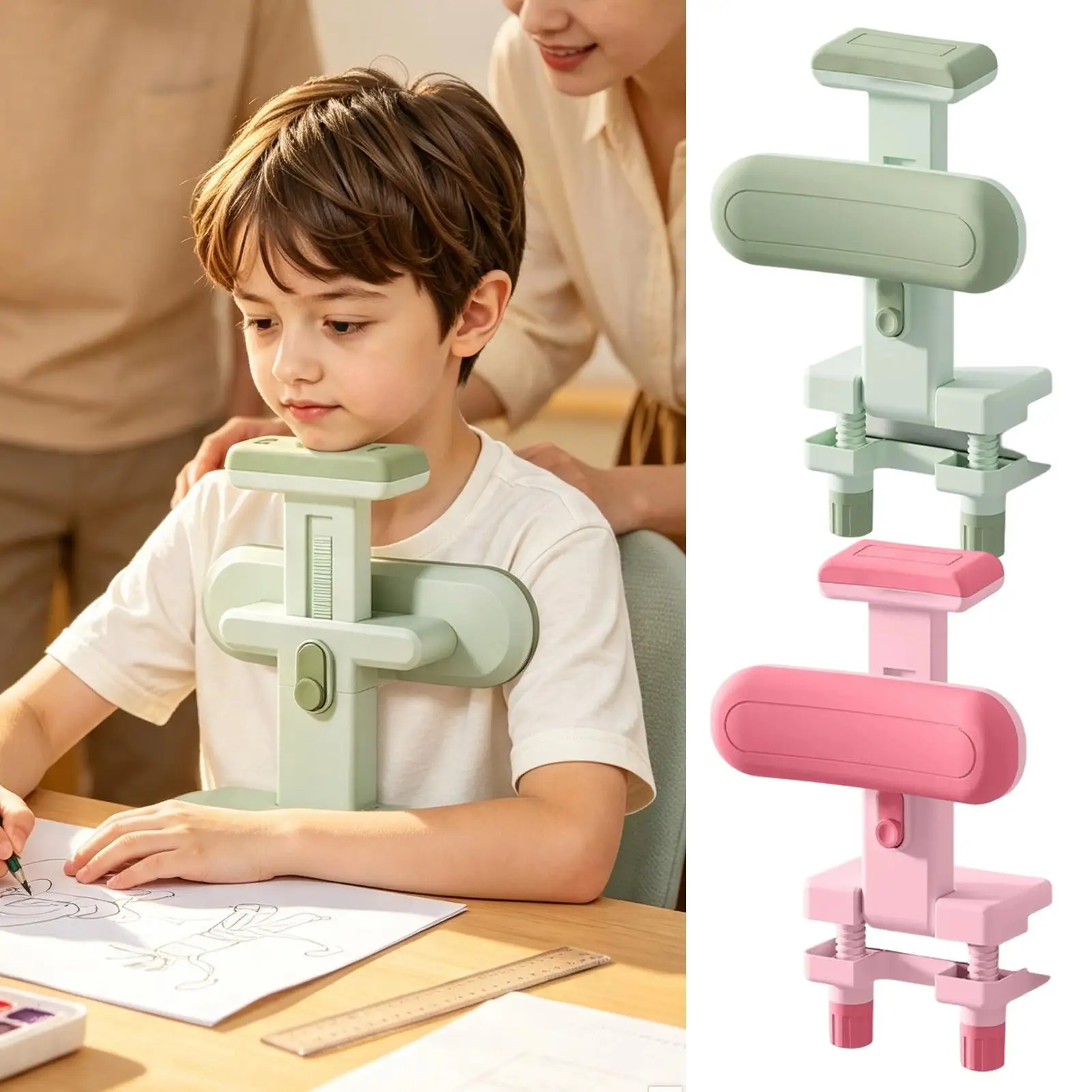 Kids Desk Sitting Corrector Vision Protection Ergonomic Adjustable Height Table-Mounted Sitting Support For Reading Drawing