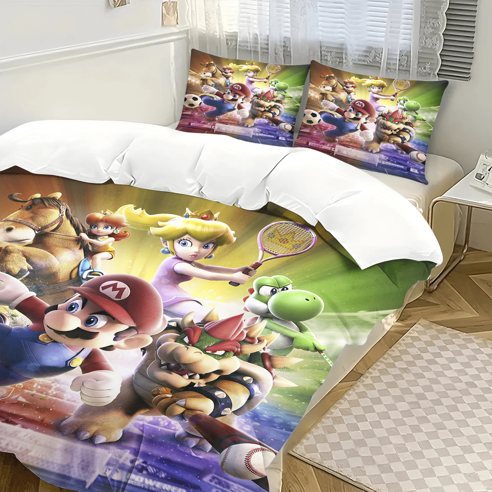 

Anime MMario Cartoon Duvet Cover 3D Printing Cute Children's Bedroom Set Polyester Adult Gift 2 Pcs/3Pcs