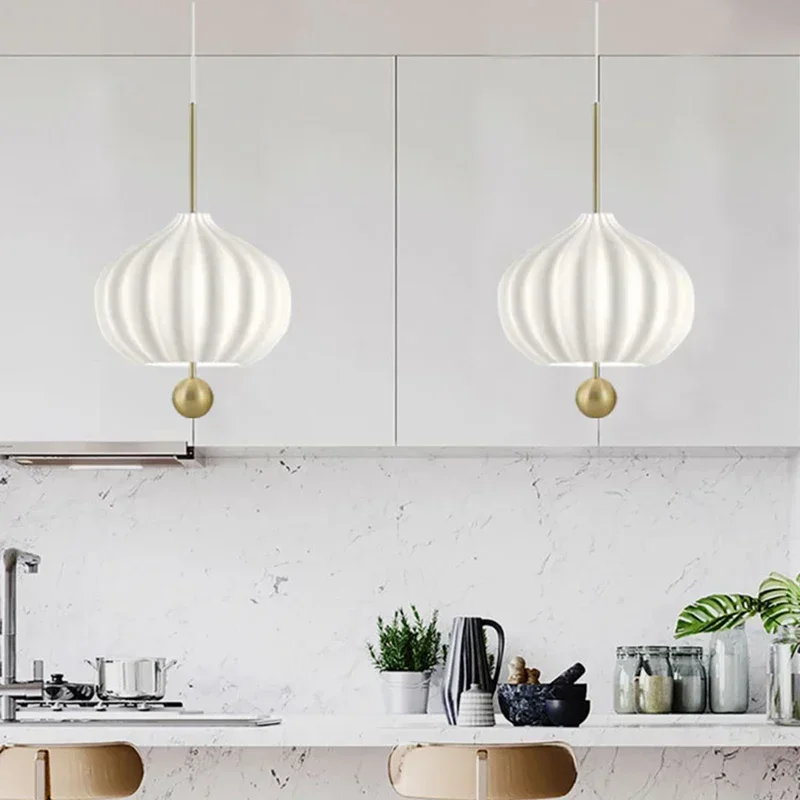

Modern White Glass Pendant Lamp For Dining Room Kitchen Bar Hanging Light Fixtures E27 Bulb Wire Adjustable Gold Metal