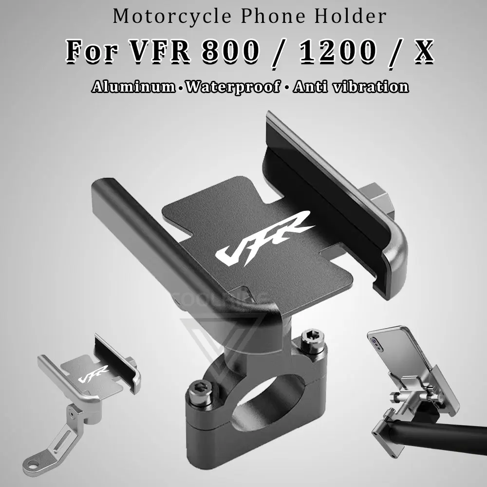 Motorcycle Phone Holder Aluminum Alloy Stand Waterproof for Honda VFR 800 1200 X VFR800X VFR1200X VRF800 Accessories