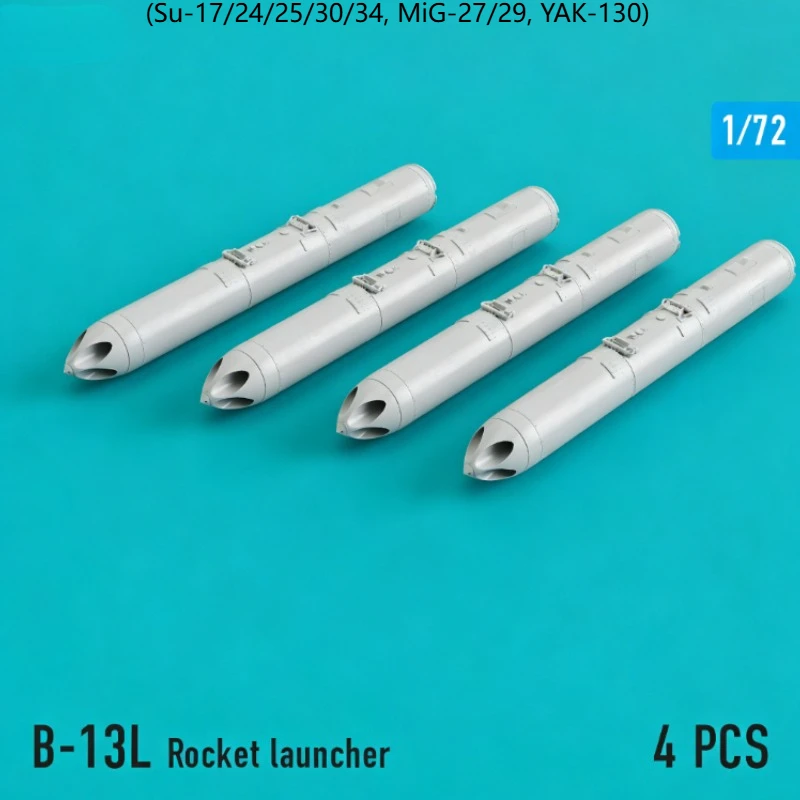 1/72 Scale Diecast Resin Aircraft Parts Model Assembled Kit B-13L Rocket Launcher (4Pcs) Model Unassembled Unpainted No Stickers