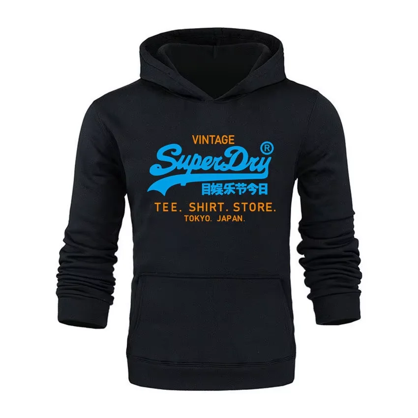 Women\'s Oversized Superdry Letters Print Hooded Cotton Sport Sweatshirt Outdoor Casual Fashion Men\'s Streetwear Pullover