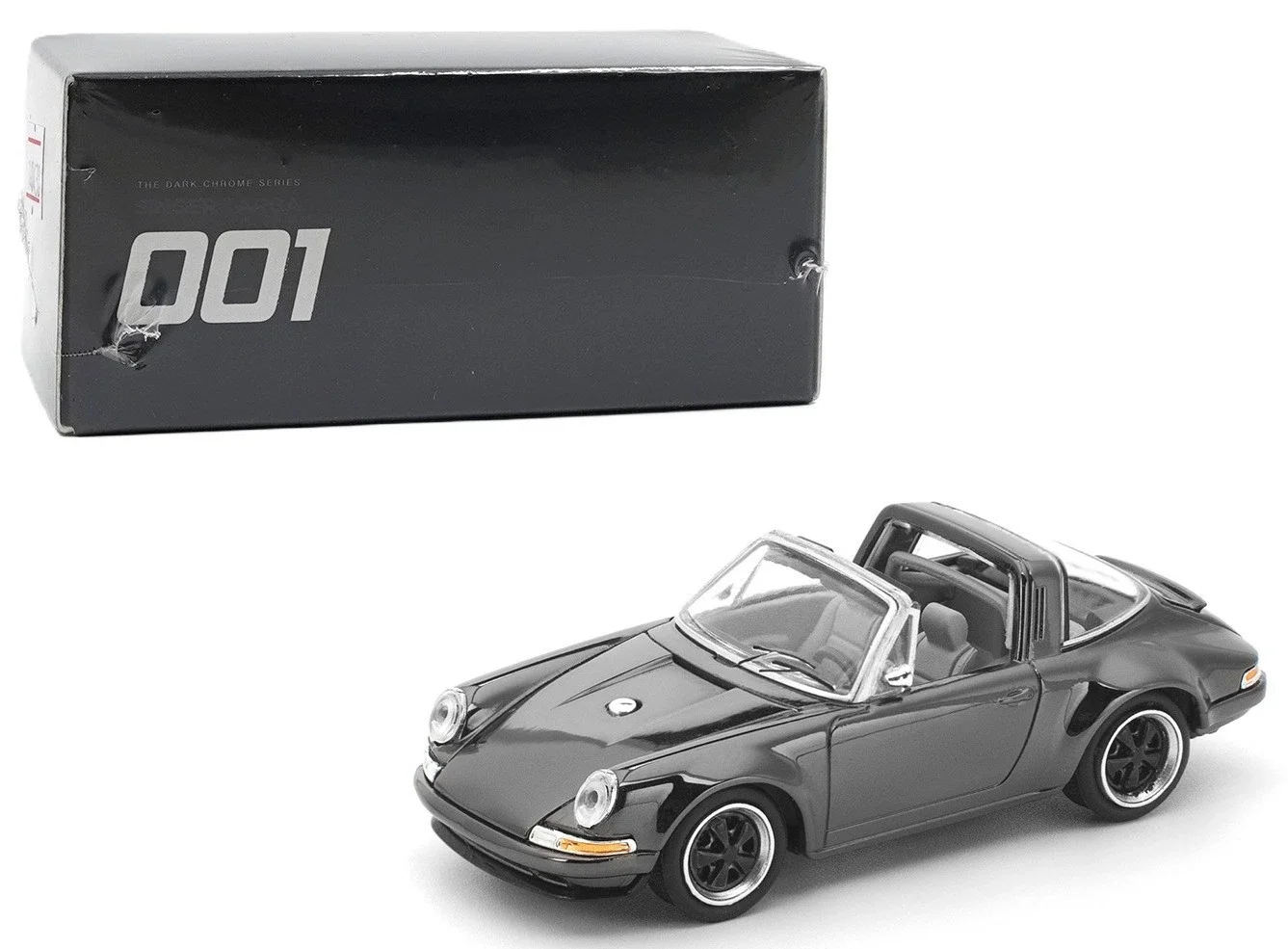 Pop Race 1:64 911 Singer Targa Dark Chrome Edition Diecast Car PRDC001 Collection Limited Editon Alloy