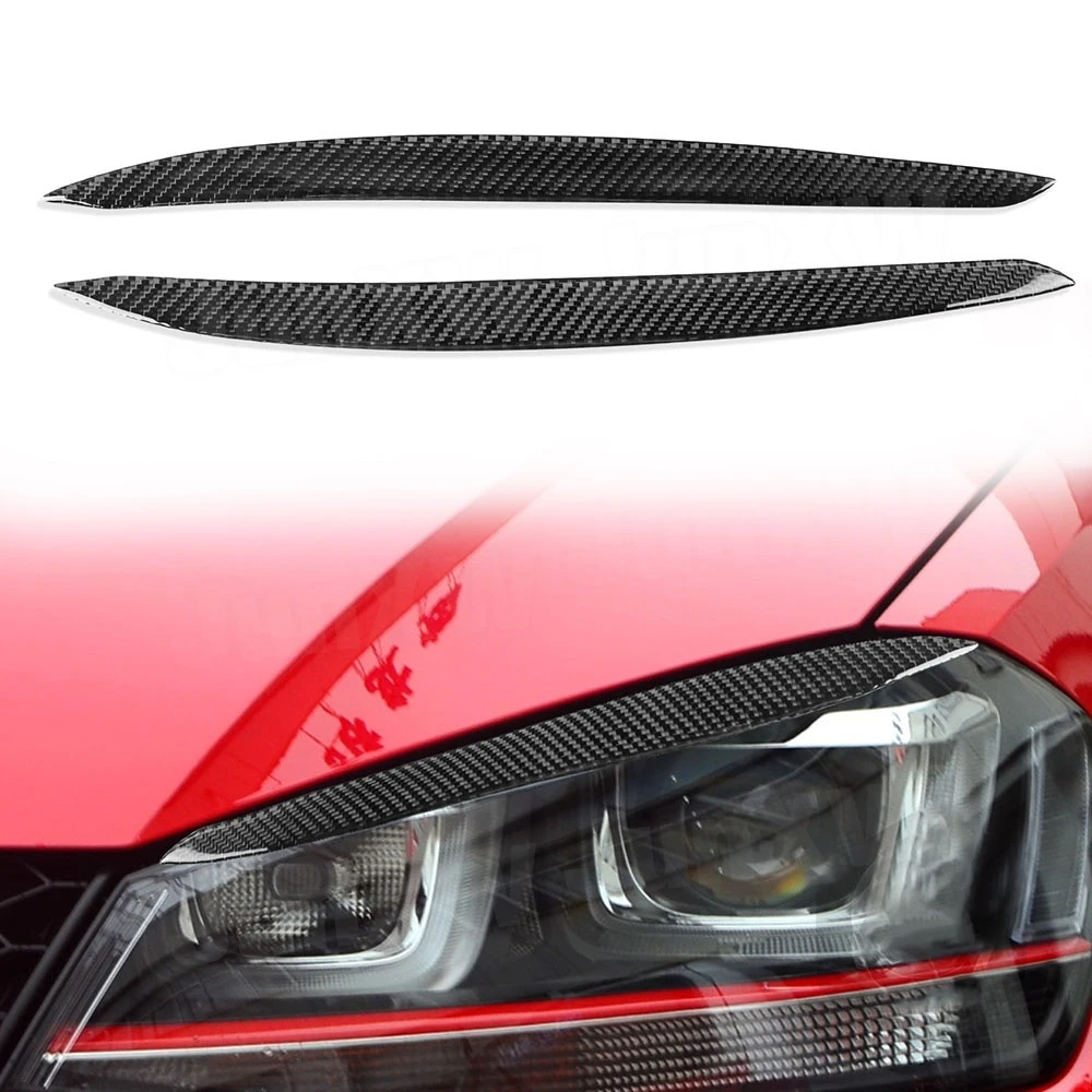 

Для Volkswagen Golf 7 MK7 2013-2018 автомобильный передний бампер из углеродного волокна, противотуманная фара, накладки для век, бровей, украшение для стайлинга автомобиля