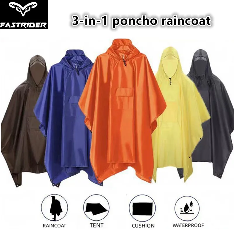 Canopy Three-in-one Cloak Raincoat Poncho Adult Outdoor Hiking Multi-functional Fishing Raincoat Waterproof Camping Mat