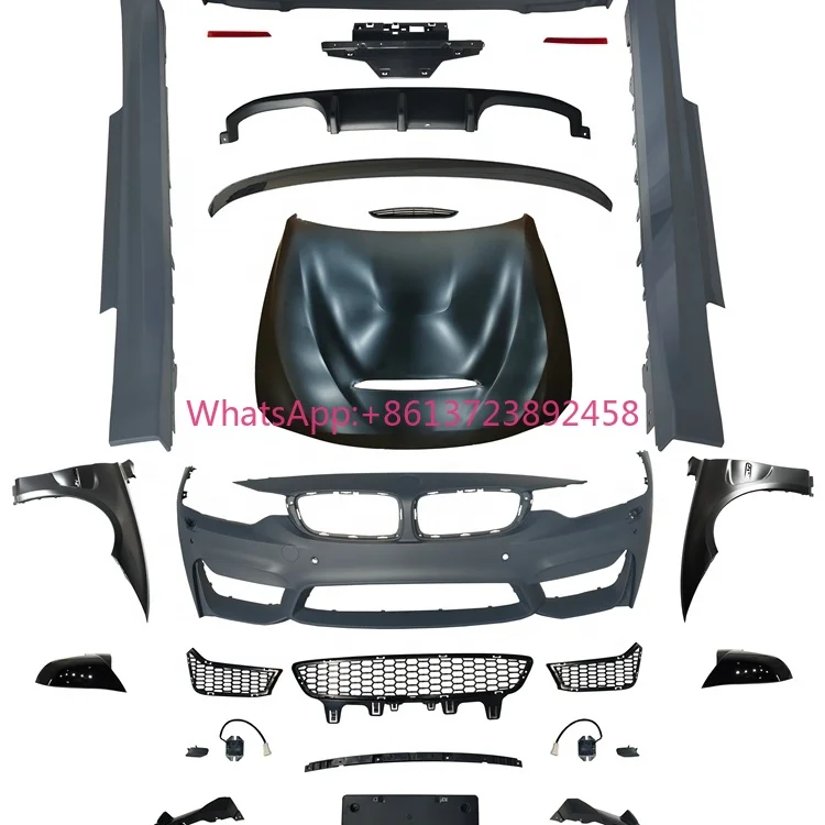 RELY AUTO 4 Series F32 to M4 Body Kit Full Set PC with Front Bumper Side Skirt Rear Bumper 2 Door M4 2013-
