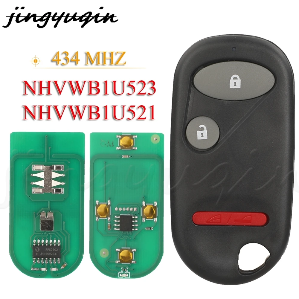 JYQ NHVWB1U521 2+1Buttons Keyless Entry Remote Car Key 433Nhz For Honda Civic 2001 -2005 Key Control Fob NHVWB1U523