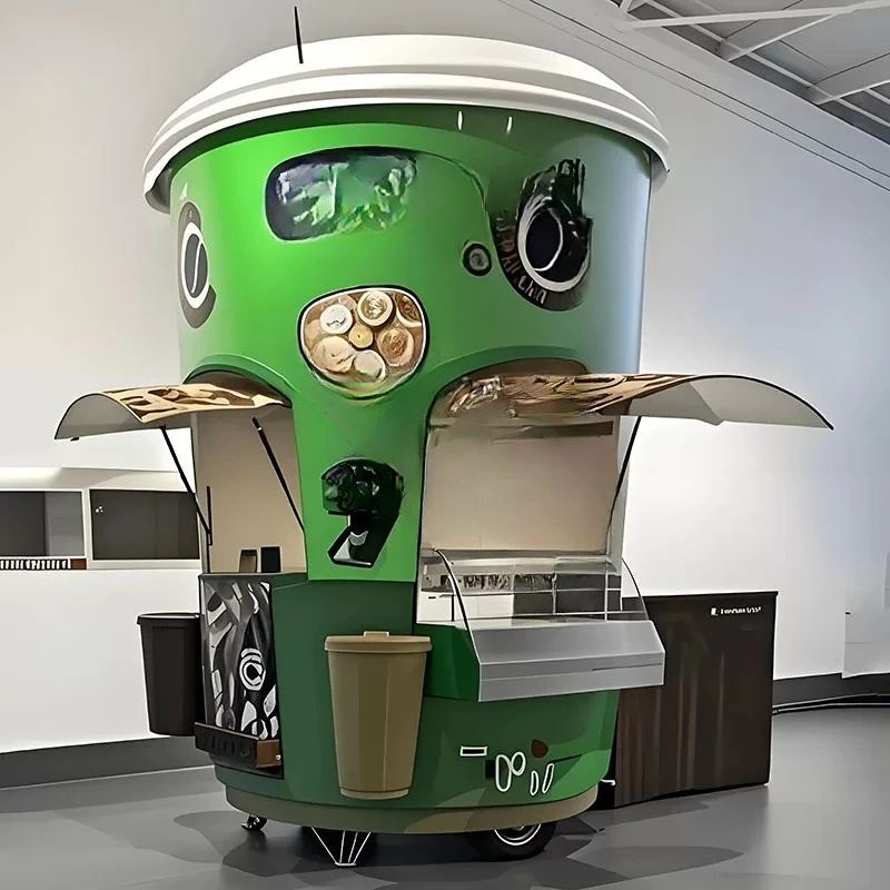 Milk tea coffee cup outdoor mobile ice cream gourmet, commercial drainage night market snack truck