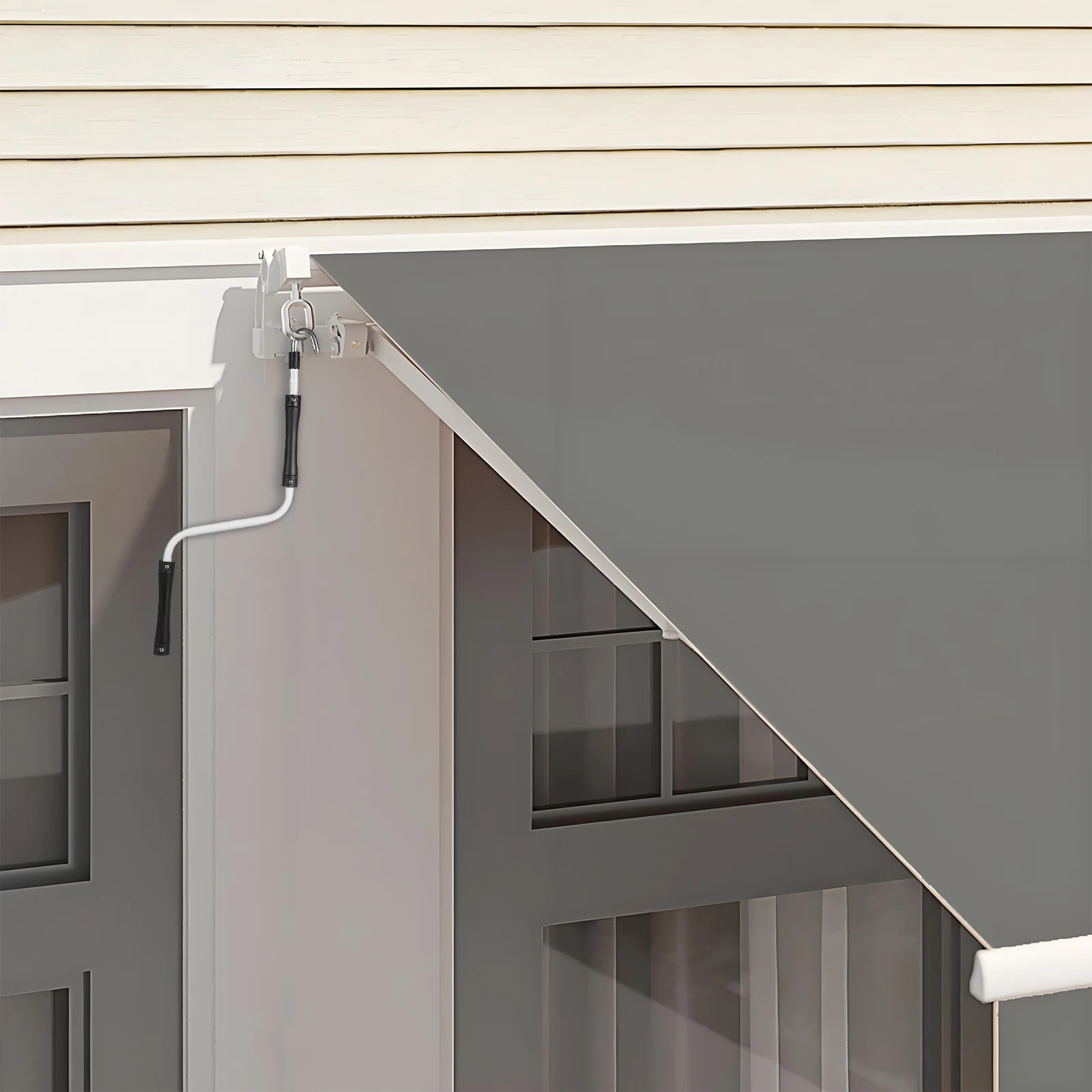 

Outdoor Sunshade Rain Canopy Awning Crank Handle Retractable Metal Puller Ergonomic Portable Travel Gear for Home