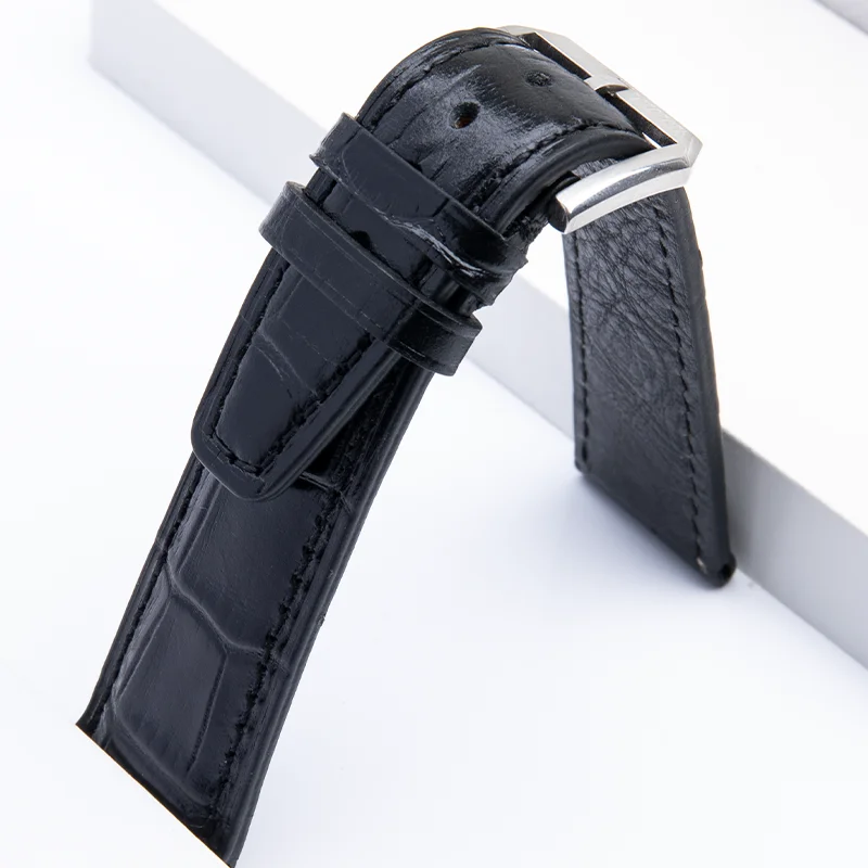 SCHIK 20/21/22mm Soft Cowhide Leather Watchband Flat End Belt Fit For IWC Strap Pilot'S Watches Portofino Portugieser Belt