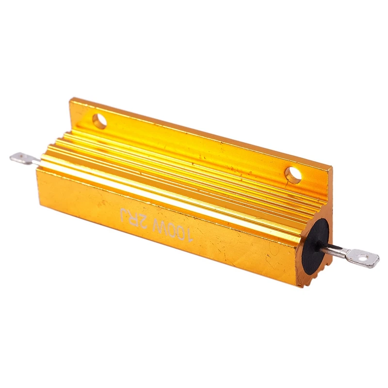 4X ouro alumínio folheado poder resistência resistor 100W, 2 ohms 2R