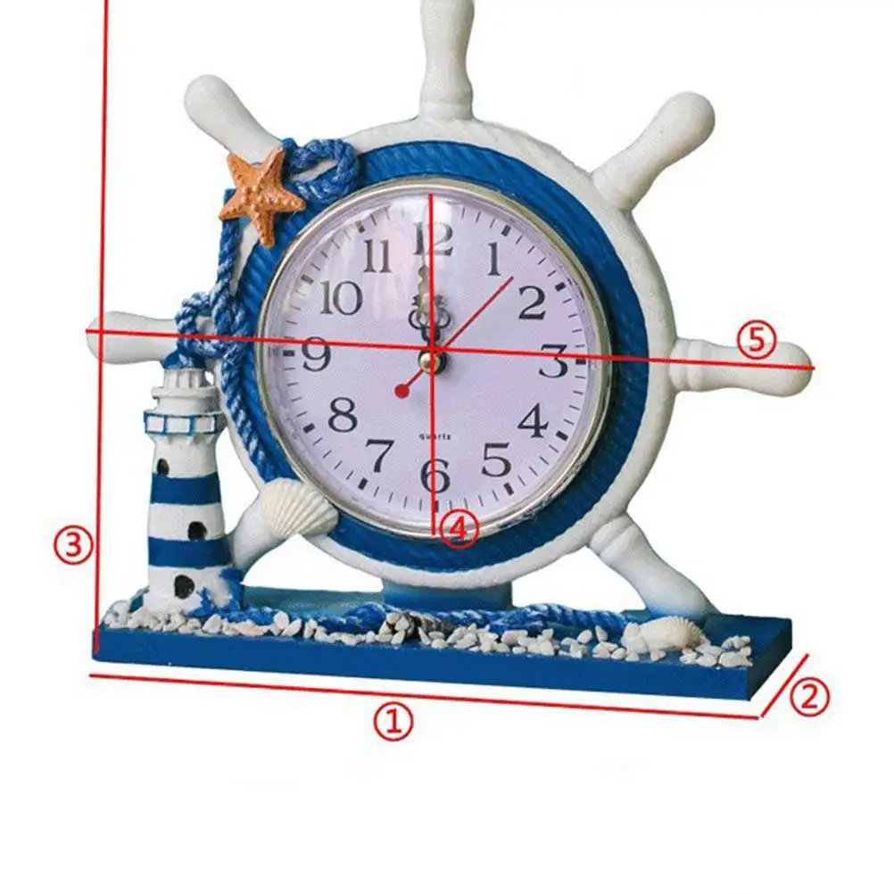 1Pc Nautical Style Clock Lamp Tower Silent Desk Table Home Decor Ocean naments Household Living Room Accessories Theme - Image 4