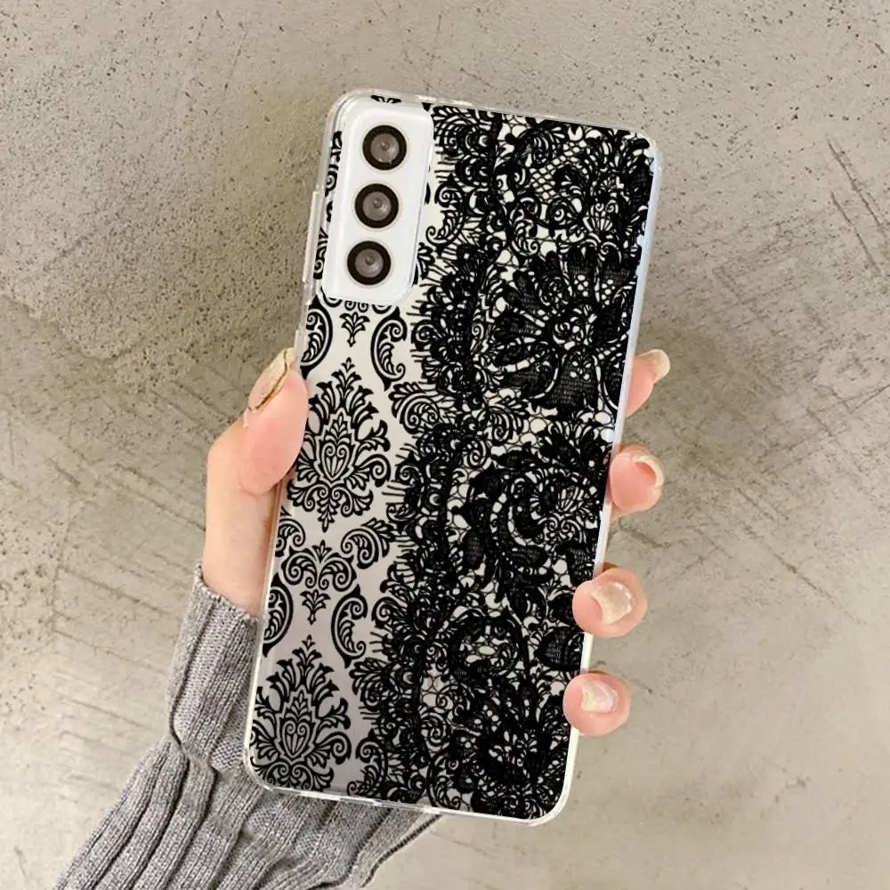 الدانتيل نمط كول فتاة قضية الهاتف لسامسونج A 30 50 31 32 51 70 71 72 73 الترا زائد S 20 30 21 22 23 24 لايت واضح حالة #4