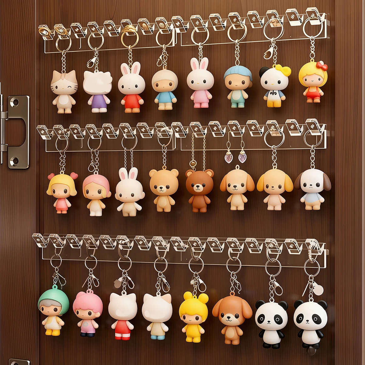 3/6/12pcs Wall‑Mounted Clear Jewelry Organizer, Hanging Display Rack for Earrings Necklaces Rings Small Accessories