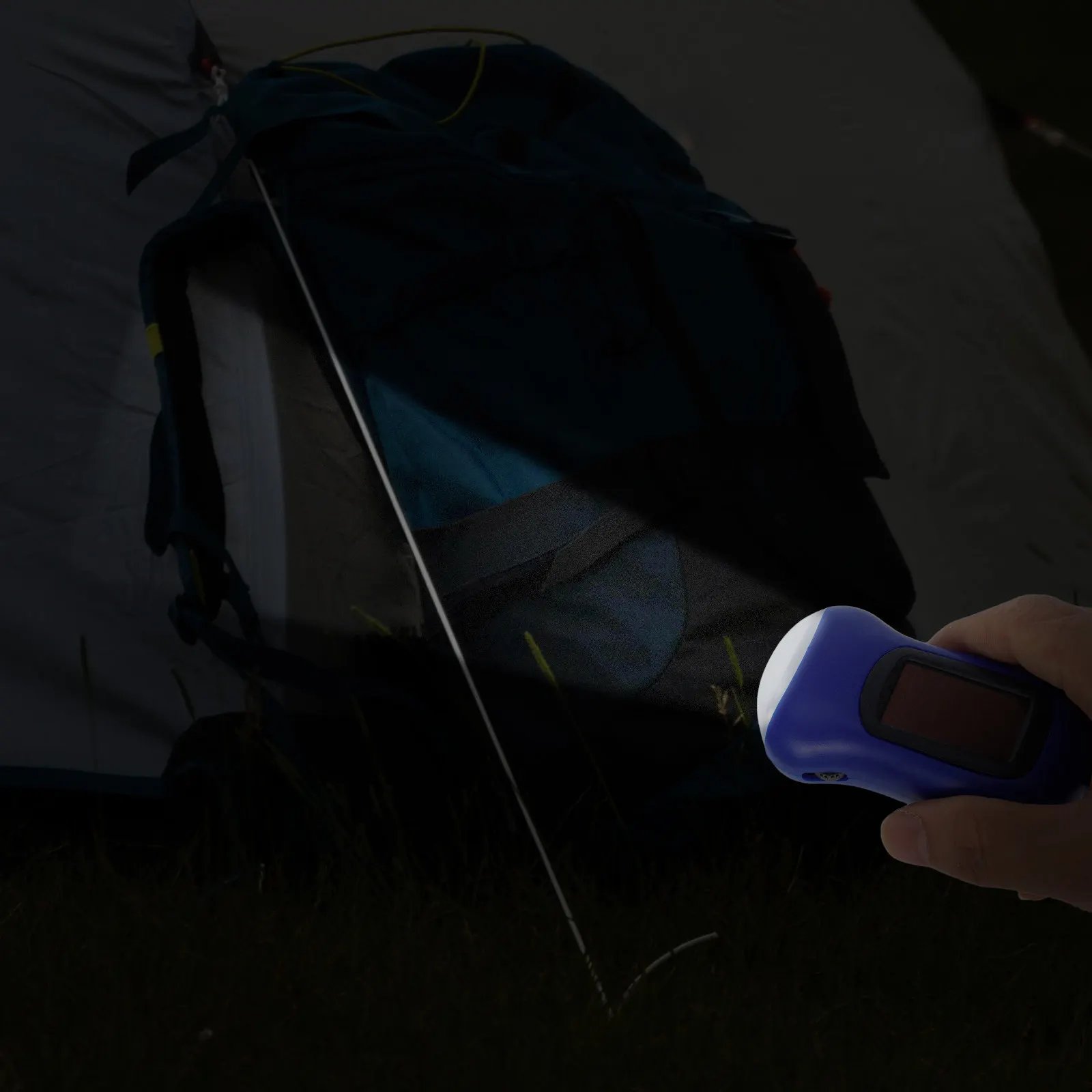 Rechargeable Solar Crank Flashlight High Intensity Illumination Compact Lightweight Waterproof Flashlight for Hiking Camping