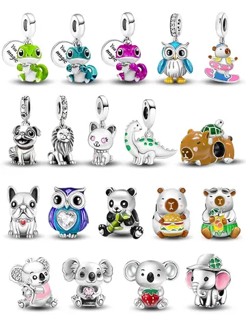 925 Sterling Silver Variable Temperature Chameleon Cute Charm Bead Fit Diy Bracelet Bangle Making Gift Of High Quality Jewelry