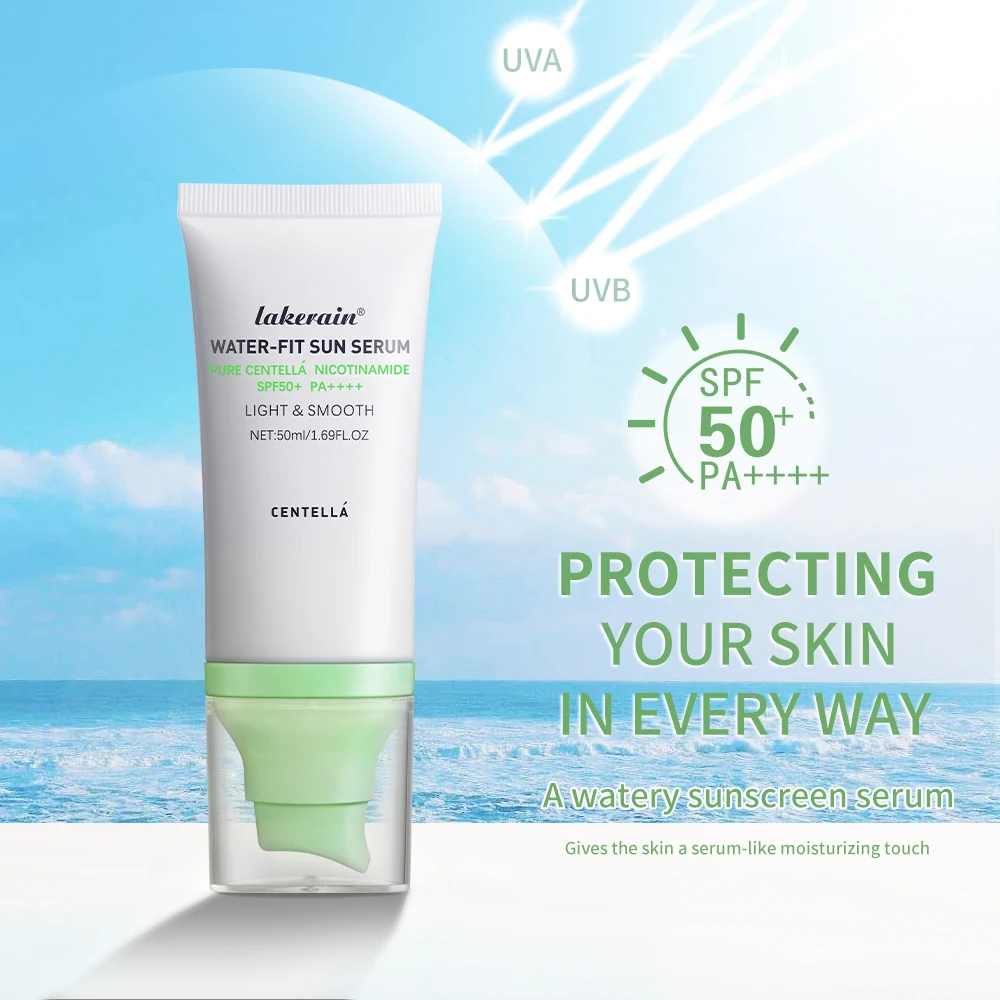 Crema solare SPF 50 Centella Asiatica Crema solare rinfrescante non appiccicosa 50ml Essenza solare per la cura della pelle secca grassa e sensibile