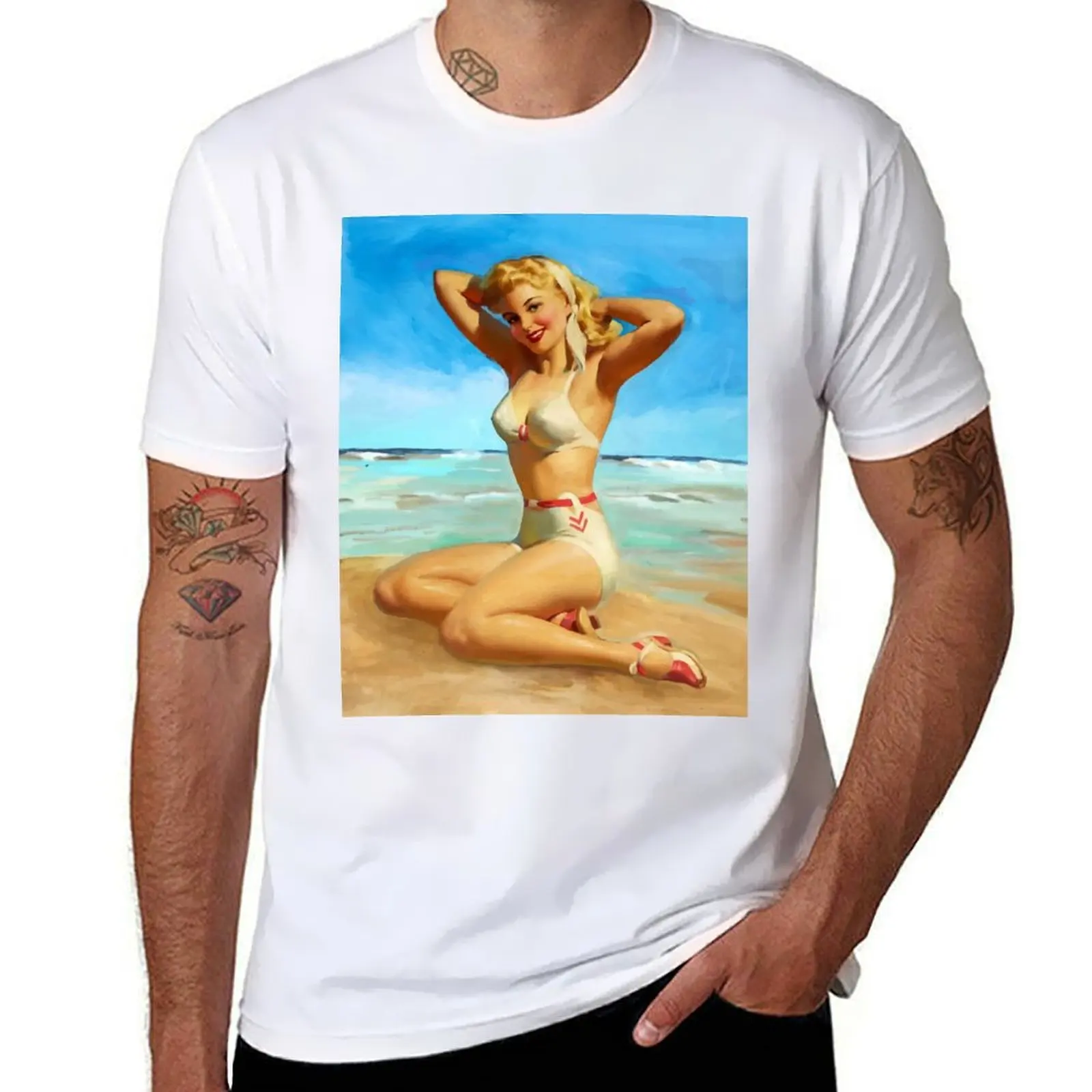 

man T-Shirt Lady man graphic in the designer Bikini shirt on t Beach shirt t Pin-Up Sexy