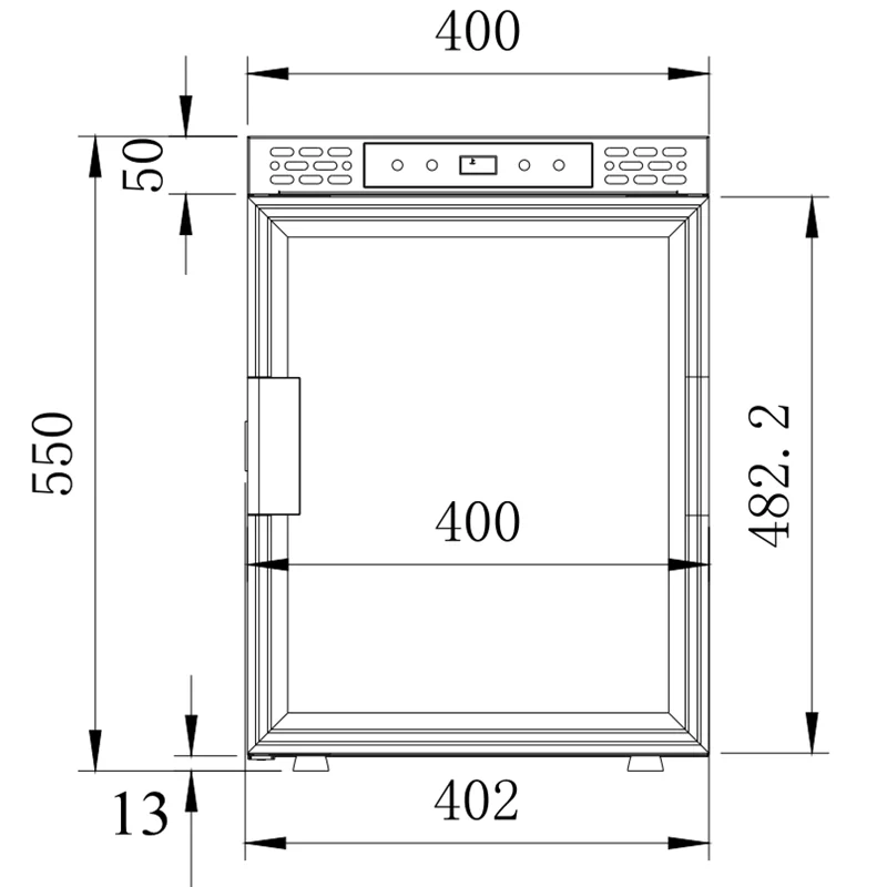 RV yacht refrigerator, refrigerated frozen side door freezer