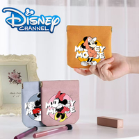 Disney Mickey Minnie Mouse Leather Cosmetic Bag Cute Printed Anime Coin Purse Fashion Cartoon Storage Wallet Birthday Party Gift