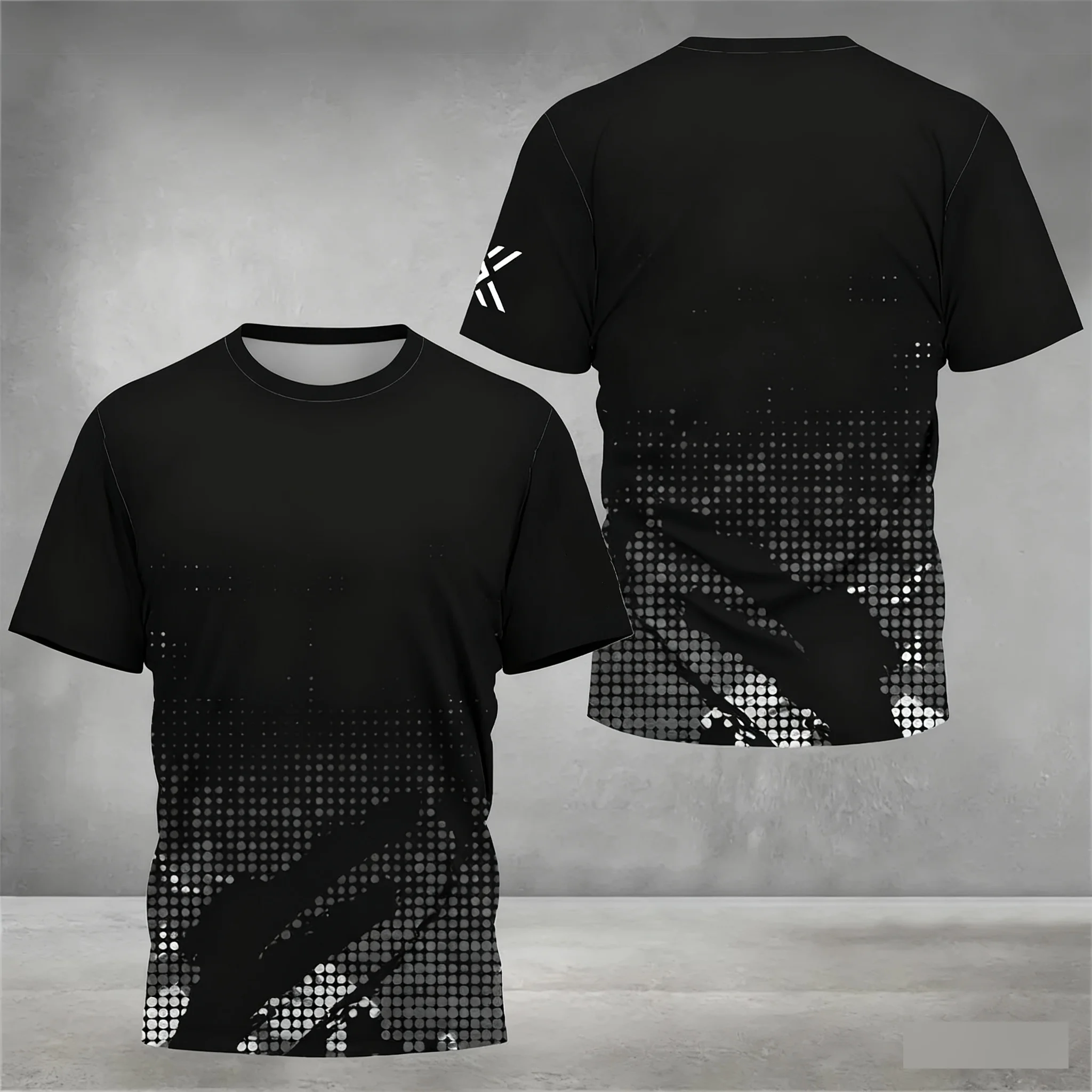 Neues 3D-gedrucktes Herren-T-Shirt für Sommer-Outdoor-Sport und Fitness, lässig und modisch, schnell trocknend und atmungsaktiv – Detail 7
