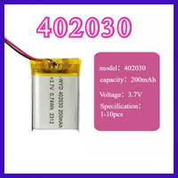 3.7V 402030 Li-Polymer Battery 200mAh Battery for MP3 MP4 Player Anti-loss Device Electronic Toy Gun Fishing Lamp VR Glasses