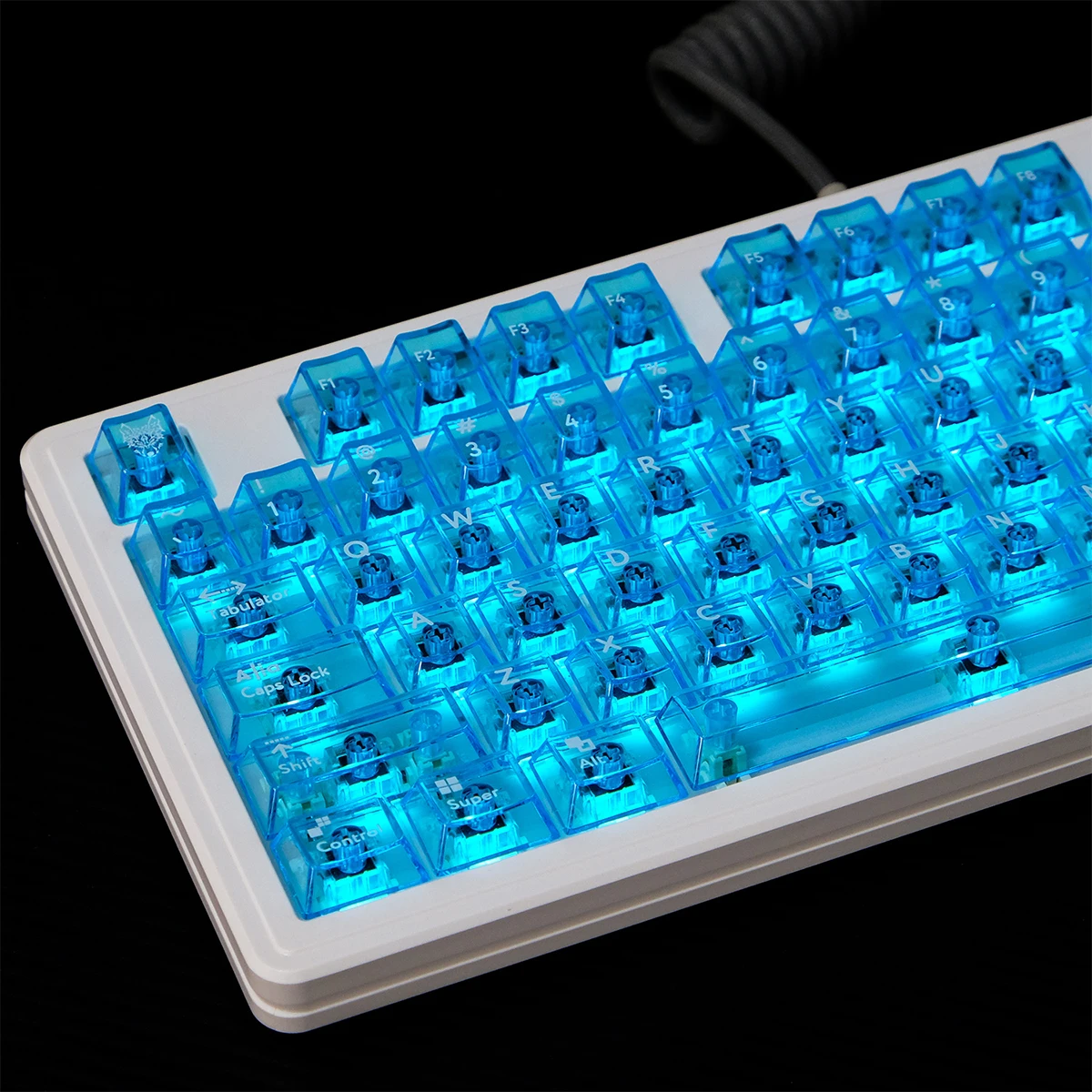 

Translucent Blue Theme Keycaps Set 114 Key PC Cherry Profile Key Caps for Mechanical Keyboard Accessories Custom Keycaps Set