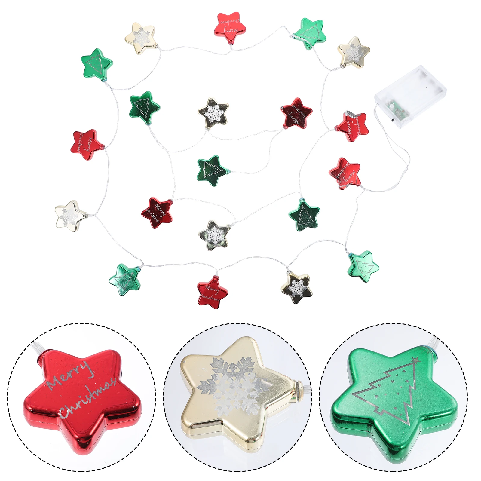 

Traditional Christmas Lights Five-pointed Star Decorative String Indoor Xmas Acrylic