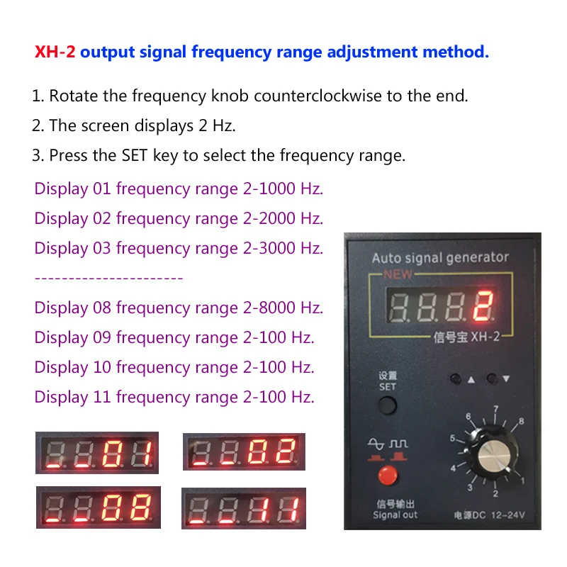 XH-2 Generator sygnał samochodowy hala samochodowa i czujnik magnetyczny czujnik pozycji wału korbowego Symulator sygnału miernik 2Hz do 8KHz