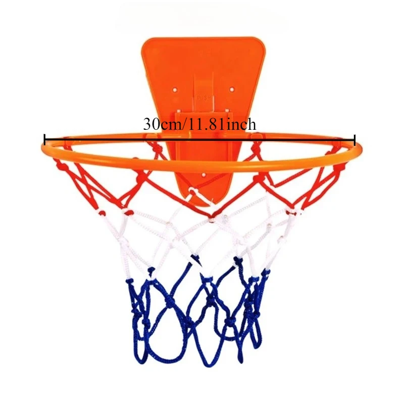 Cesta de basquete interna com rede, sem necessidade de perfuração, montada na parede, ajustável