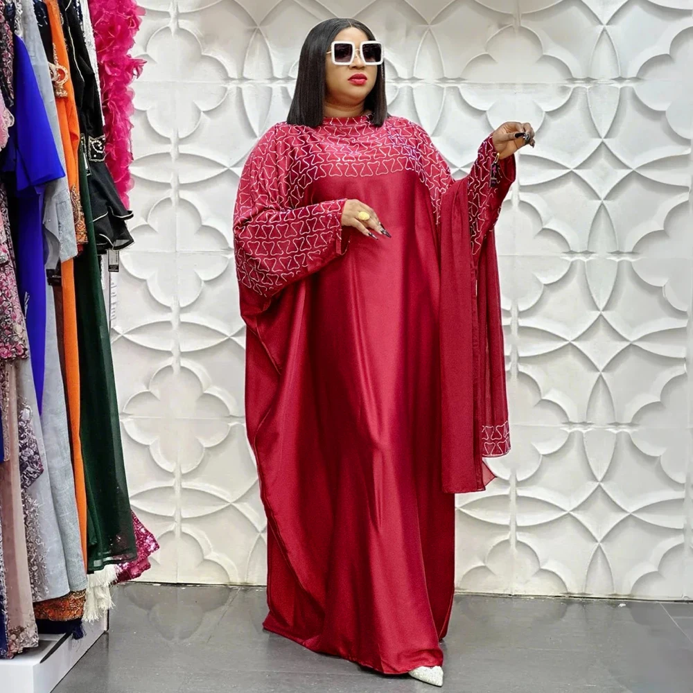 

MD For Women African Dress Elegant Luxury Abaya Dubai Elegant Muslim V-neck Plus Size Abaya Kaftan Abayas Church Clothes Gowns