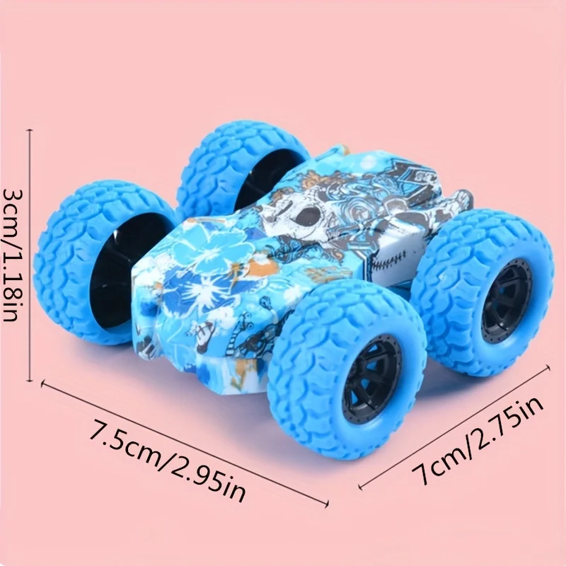 Graffi Rotation Car Mini Stunt Toy Double-Sided 3D Flip Control Toy Car Fall Resistance Shatter-Proof Model for Children Gift