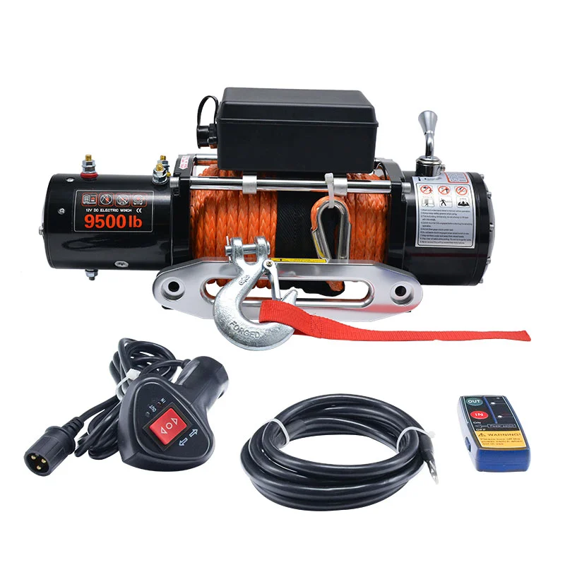 Direct Compact 9500lbs 12V Synthetic Rope Car Winch 4x4 Off Road Electric Winch Hoist