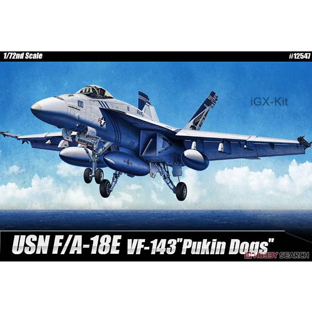 Academy 12547 1:72 Scale USN F18 F-18 F/A-18E Super Hornet VFA-143 Fighter Jet Plastic Assembly Model Kit Hobby Craft