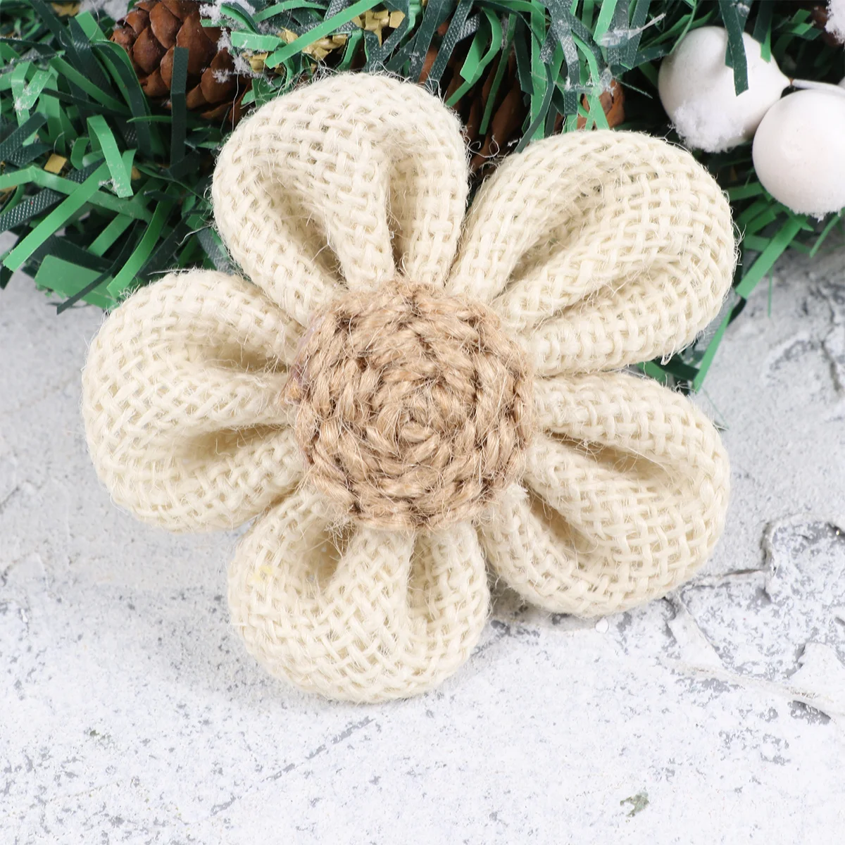 

33Pcs Linen Flowers Craft Handmade Lightweight Durable for Wedding Christmas Party Accessories DIY Headbands Hats