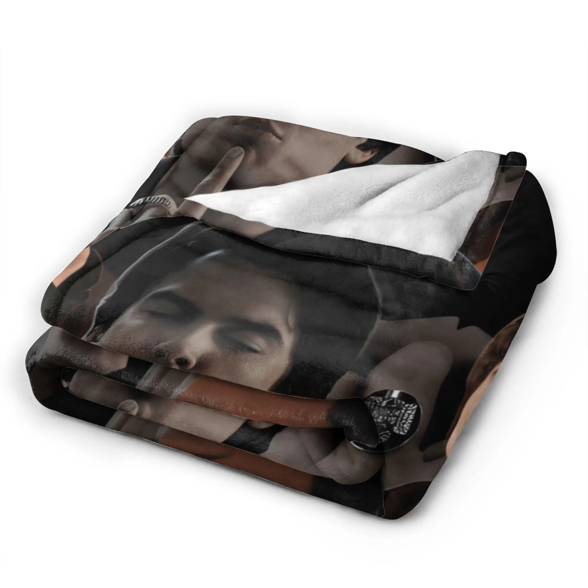 Damon Salvatore The Vampire Cozy Blanket  Graphic Travel Office Throw Blanket Outdoor Flannel Bedspread Sofa Bed Cover
